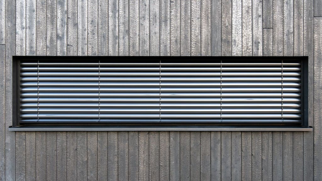 dark wood and window with blinds